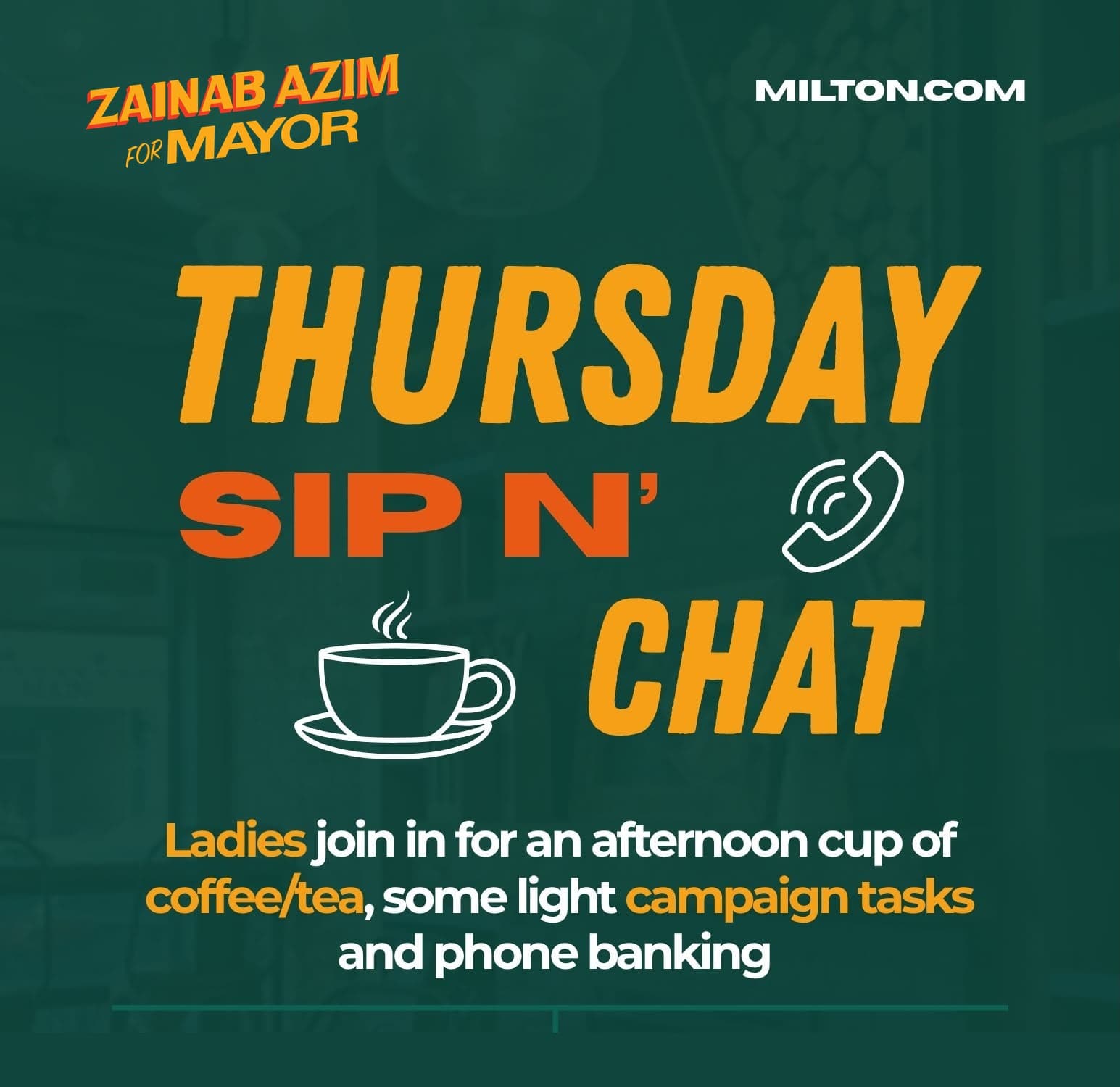 Thursday Sip N' Chat poster